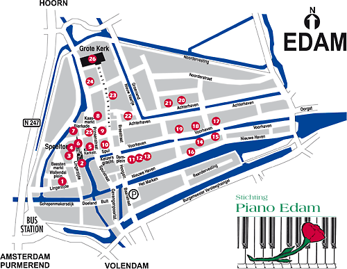 plattegrond Edam PianoWandeling 2011