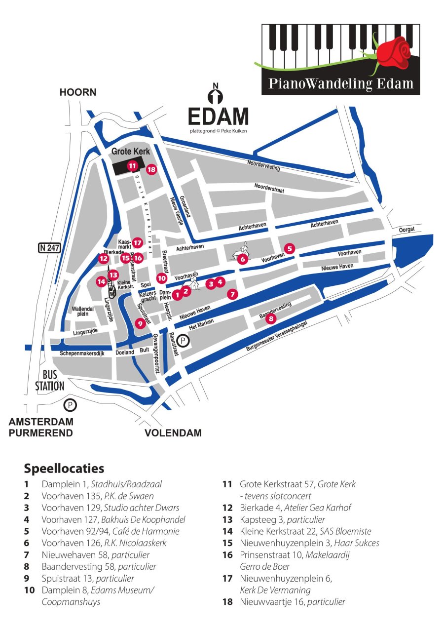 Plattegrond Edam route Pianowandeling 2026